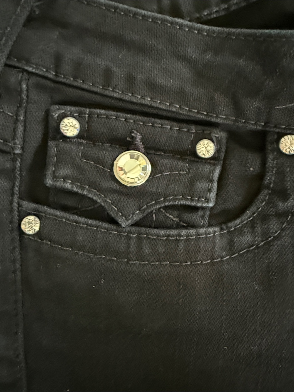 True Religion Women’s Black Bootcut Jeans with Signature Pocket - Picture 7 of 12